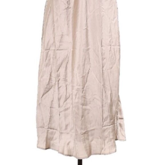 NEW Quince Silk Stretch Washable Twist Halter Midi Backless Dress Cream Size L - Picture 4 of 14